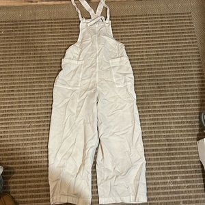 Kids size small cotton, overalls, cream color
